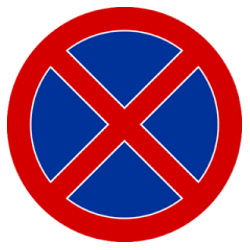 Znak drogowy B-36: zakaz zatrzymywania się